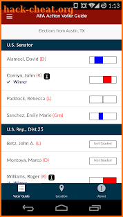 AFA Action Voter Guide screenshot