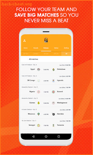 AFCON 2019 - Live Football Scores, Stats and News screenshot