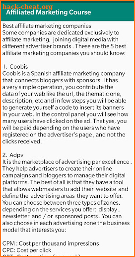 Affiliate Marketing Course : Marketing Affiliate screenshot