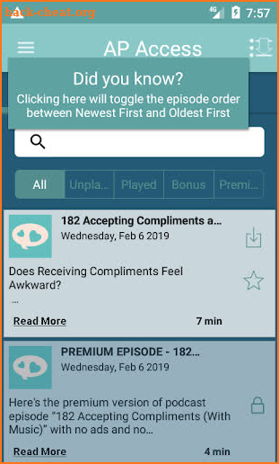 Affirmation Pod Access screenshot