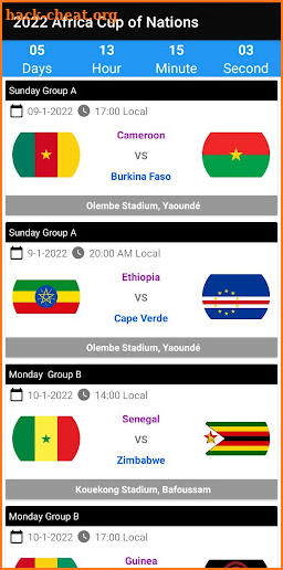 African Cup of Nations 2022 screenshot