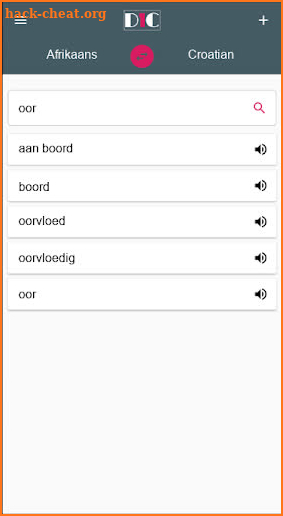 Afrikaans - Croatian Dictionary (Dic1) screenshot