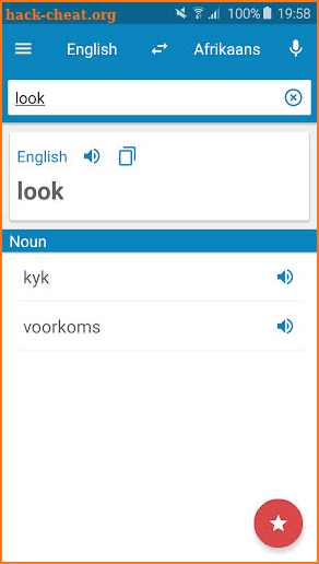 Afrikaans-English Dictionary screenshot