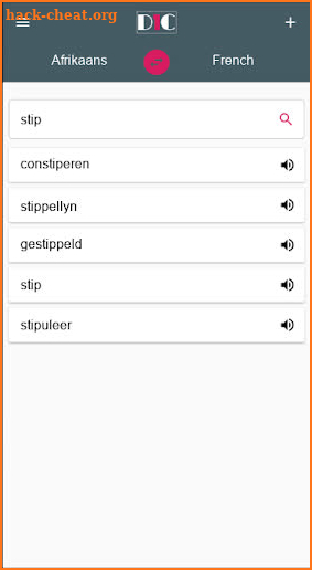 Afrikaans - French Dictionary (Dic1) screenshot