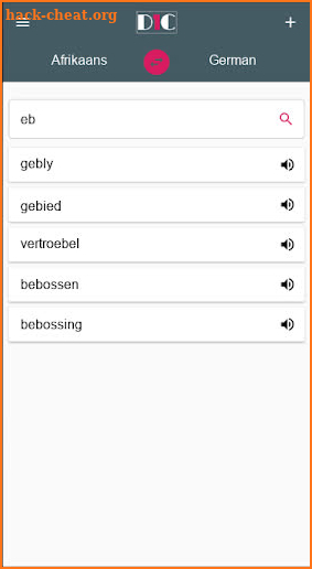 Afrikaans - German Dictionary (Dic1) screenshot