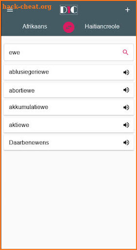 Afrikaans - Haitiancreole Dictionary (Dic1) screenshot