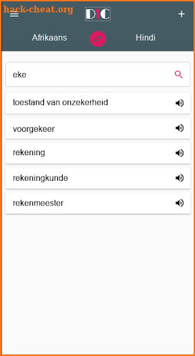 Afrikaans - Hindi Dictionary (Dic1) screenshot