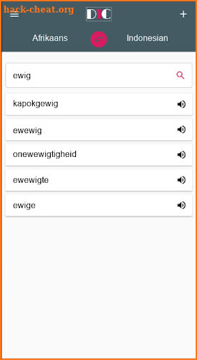 Afrikaans - Indonesian Dictionary (Dic1) screenshot