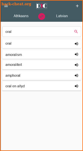 Afrikaans - Latvian Dictionary (Dic1) screenshot