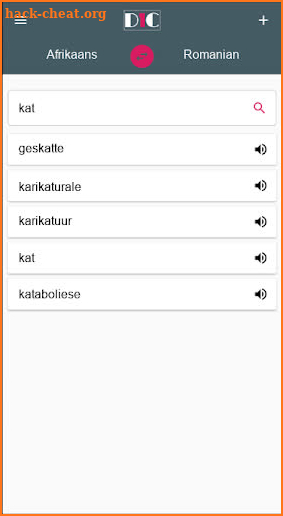 Afrikaans - Romanian Dictionary (Dic1) screenshot