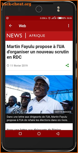 AFRIQUE NEWS - African news in french language screenshot