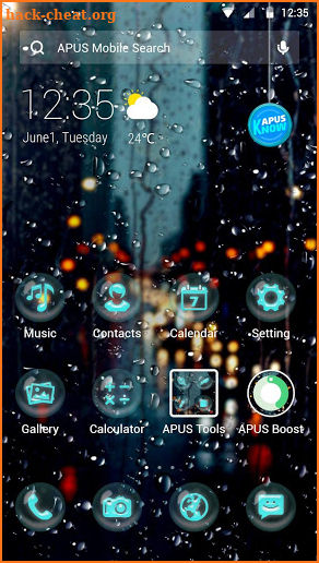 After raining APUS Launcher theme screenshot