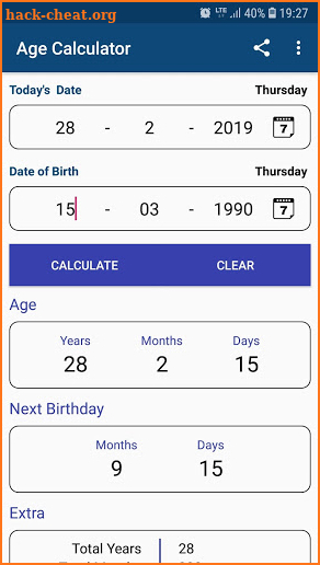 Age Calculator by Date of Birth screenshot