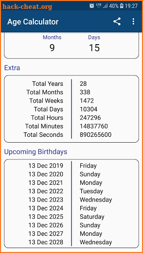 Age Calculator by Date of Birth screenshot