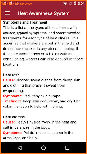 AgWeatherNet Heat Stress screenshot