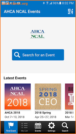 AHCA NCAL Events screenshot