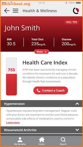 AHDI-EZ Health Guide screenshot