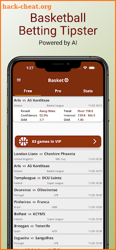 AI Basketball Betting Tipster screenshot