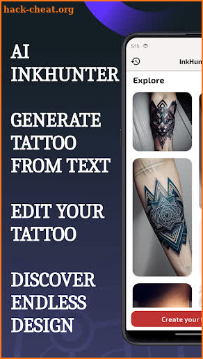 Ai Inkhunter Tattoo Design app screenshot