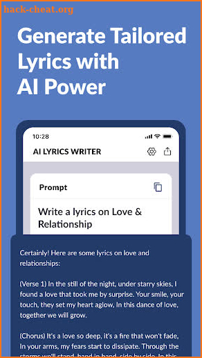 AI Lyrics Writer - Generator screenshot