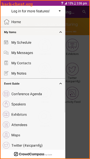 AICPA Conferences screenshot