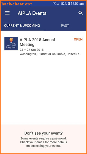 AIPLA Events screenshot