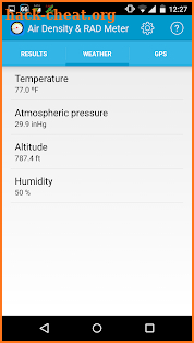Air Density & RAD Meter screenshot