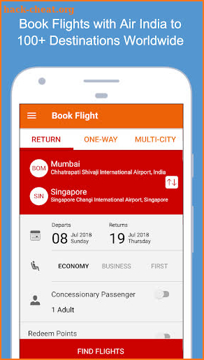 Air India screenshot