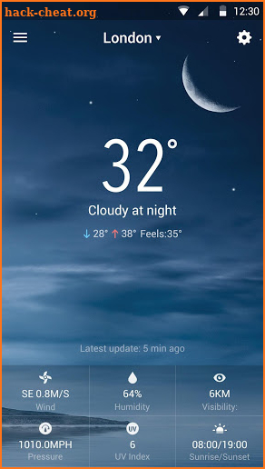 Air Quality Index weather app screenshot