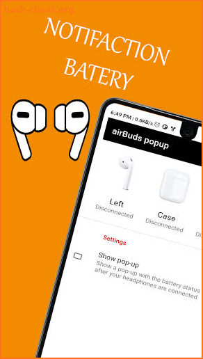 AirBuds Popup -  airpod battery screenshot