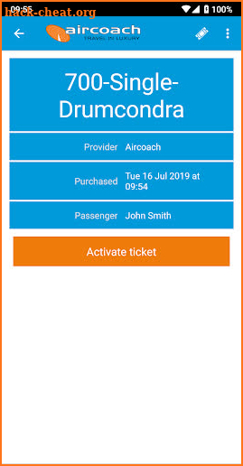 Aircoach - mobile ticketing App screenshot