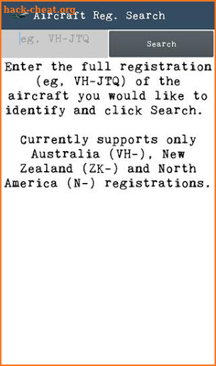 Aircraft Reg Search screenshot