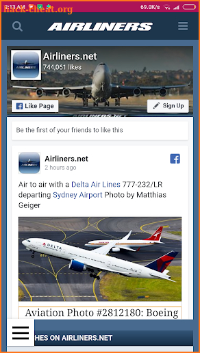 Airliners Net screenshot