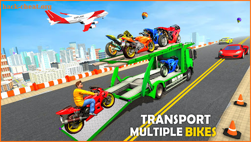 Airplane Pilot Bike Transporter: Bike Driving Game screenshot
