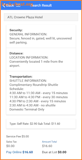 Airport Parking Inc screenshot