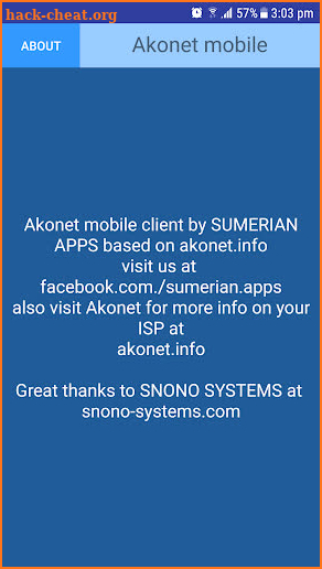 Akonet mobile screenshot