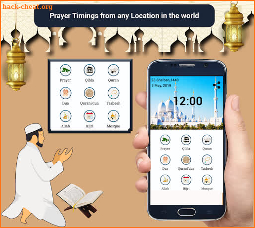 Al Qibla Locator and Prayer Time; Ramadan Calendar screenshot