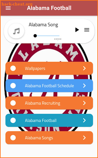 Alabama football screenshot
