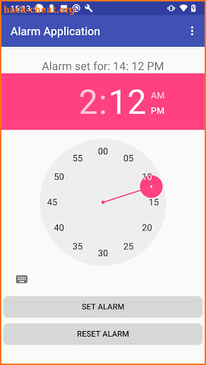 Alarm application screenshot
