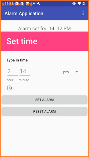 Alarm application screenshot