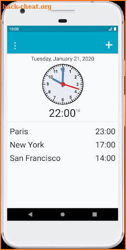 Alarm clock, World clock, Timer, Stopwatch screenshot