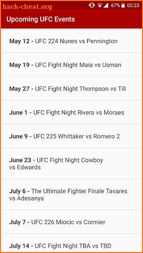 Alarm for UFC Fights screenshot