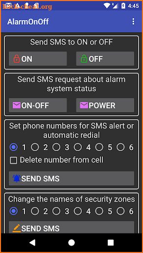 AlarmOnOff screenshot