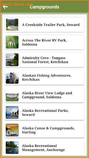 Alaska Campgrounds screenshot