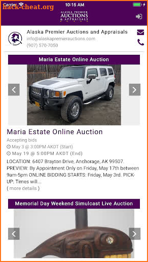 Alaska Premier Auctions screenshot