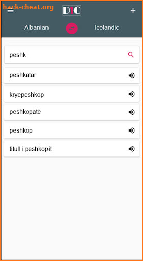 Albanian - Icelandic Dictionary (Dic1) screenshot