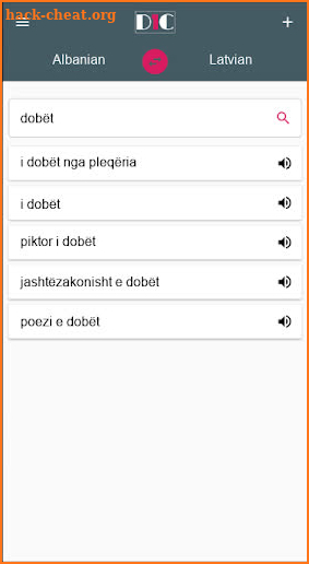 Albanian - Latvian Dictionary (Dic1) screenshot
