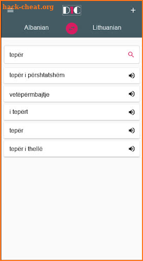 Albanian - Lithuanian Dictionary (Dic1) screenshot