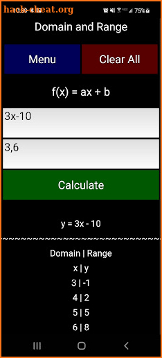 Algebra Calculators screenshot