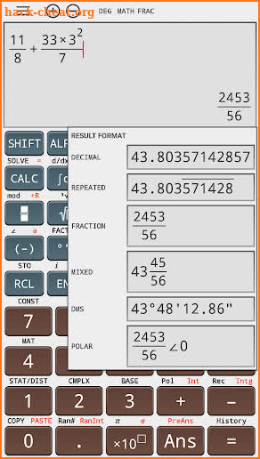 Algebra scientific calculator 991 ms plus 100 ms screenshot